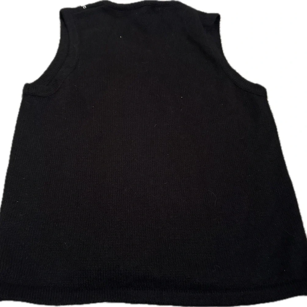 Kim Rogers Black V-Neck Sweater with Festive Embellishments